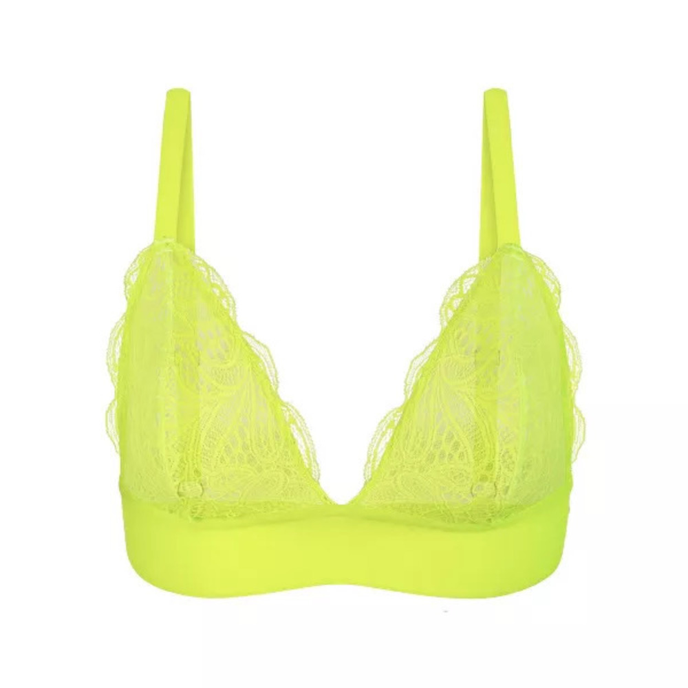 All.You.LIVELY Women's Longline Lace Bralette - Electric Lime